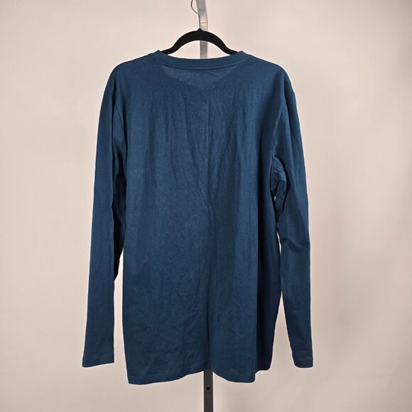 British Invasion Blue Cotton Button Down Long Sleeve Size XL - Picture 6 of 8